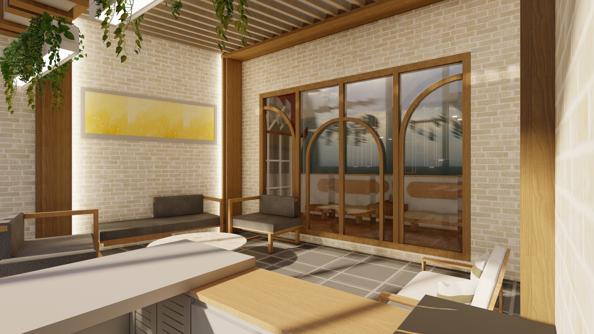 Fachada de una casa
                                country con portones de madera